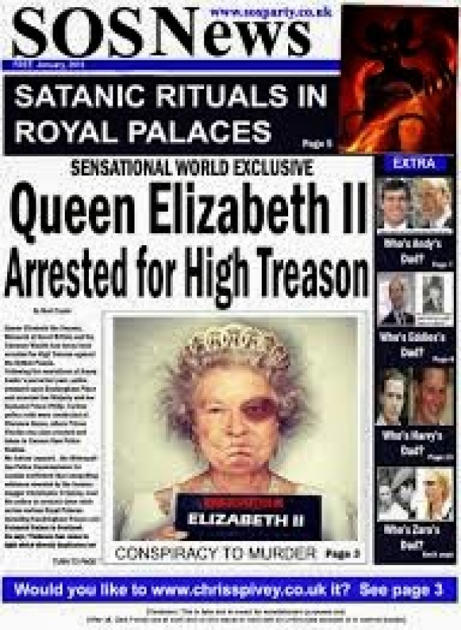 queen high treason front page